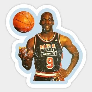 basketball in jordan's hands Sticker